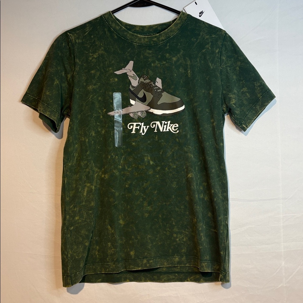 NWT Nike Unisex Fly Nike' Dunk T-shirt, Green Tie-Dye, Size L